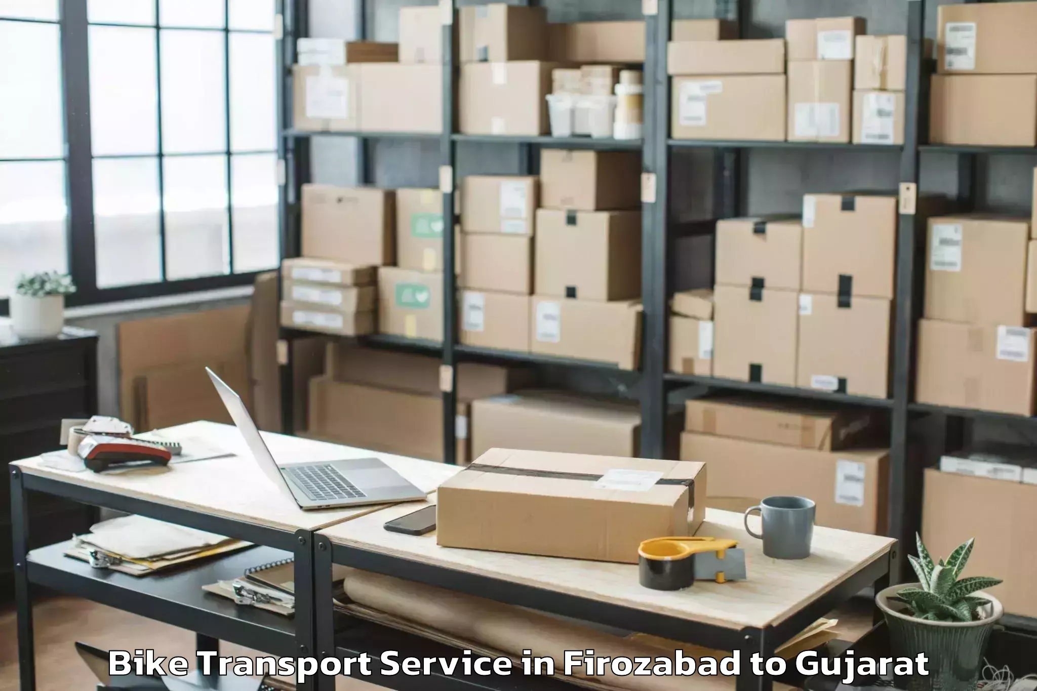 Reliable Firozabad to Waghai Bike Transport